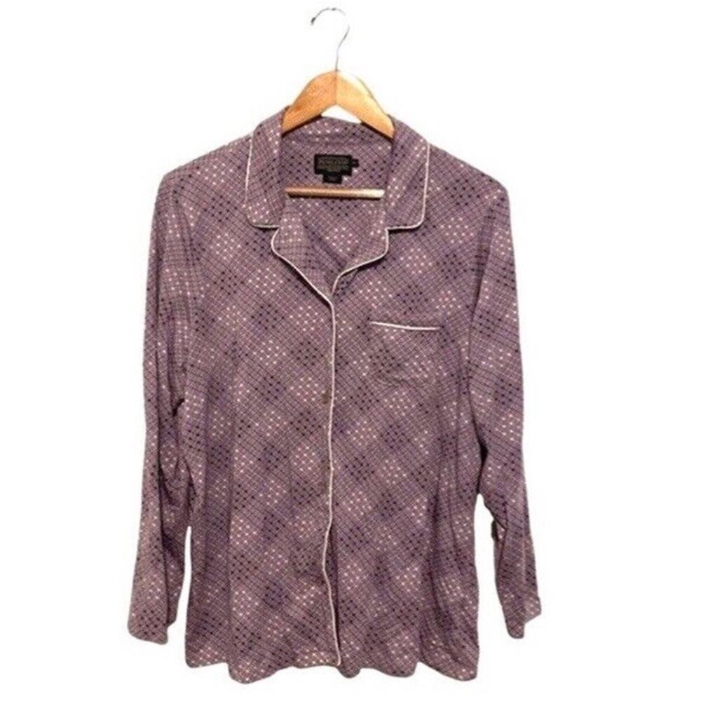 Pendleton Lounge Shirt Women Size XL Button Up Purple Long Sleeves EUC - Picture 6 of 6